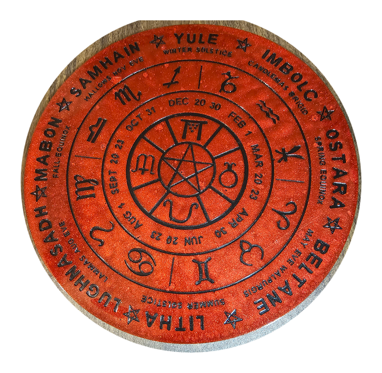 Red and black Witches Wheel