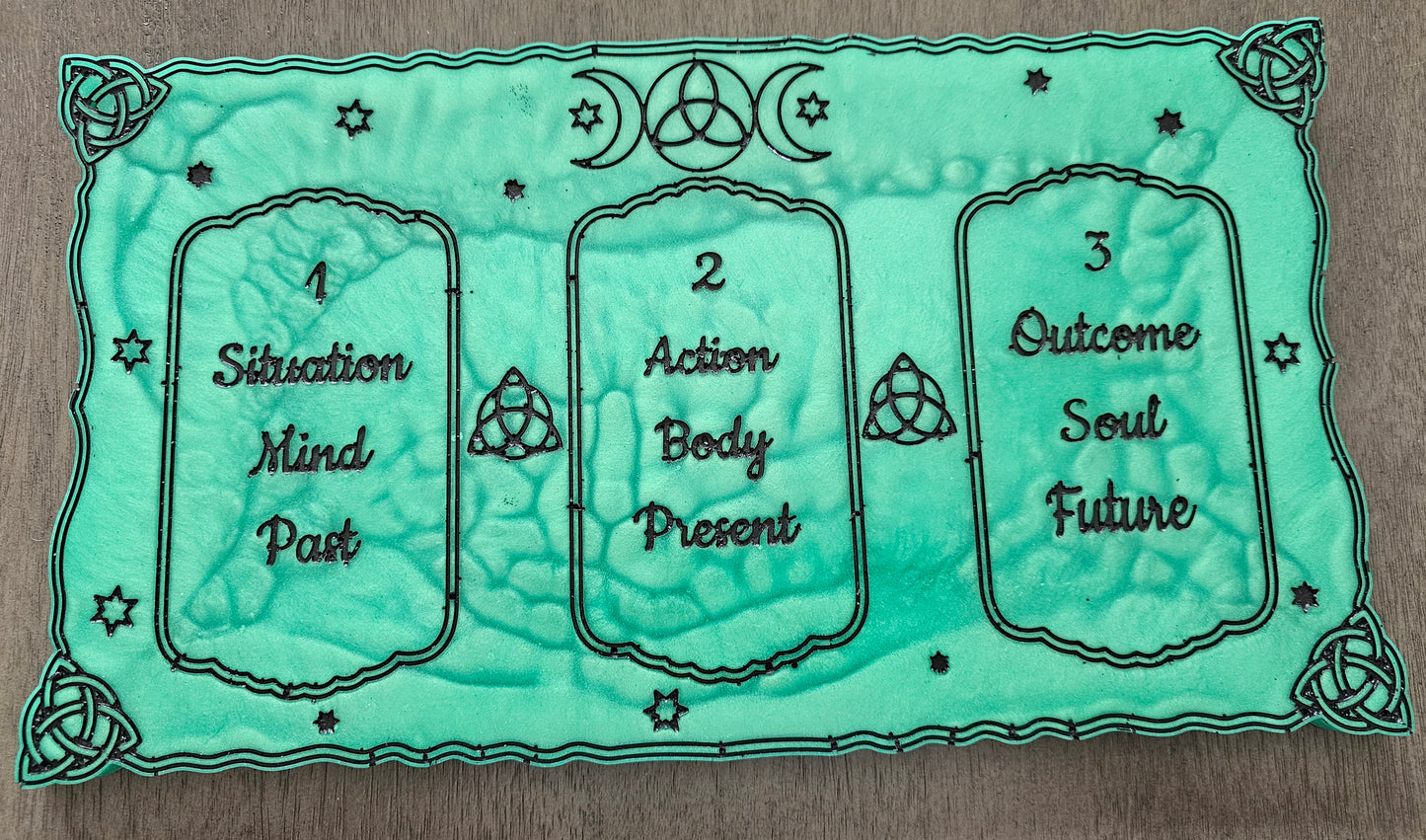 3 Card Tarot Spread Resin Board