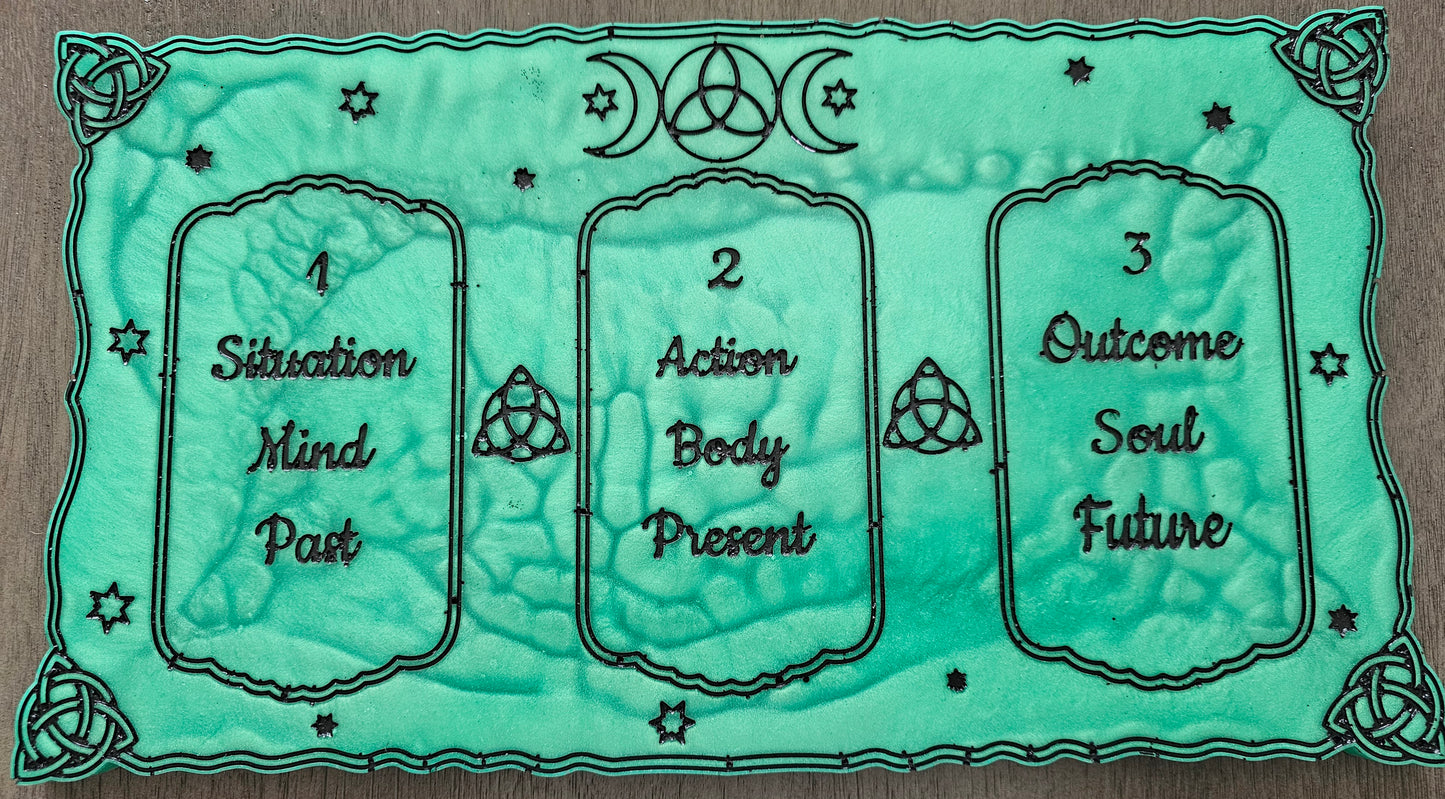 3 Card Tarot Spread Resin Board