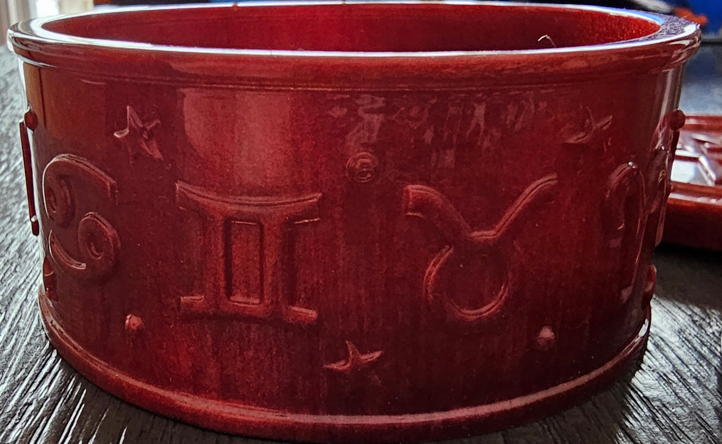 Red Trinket Box with Zodiac Symbols