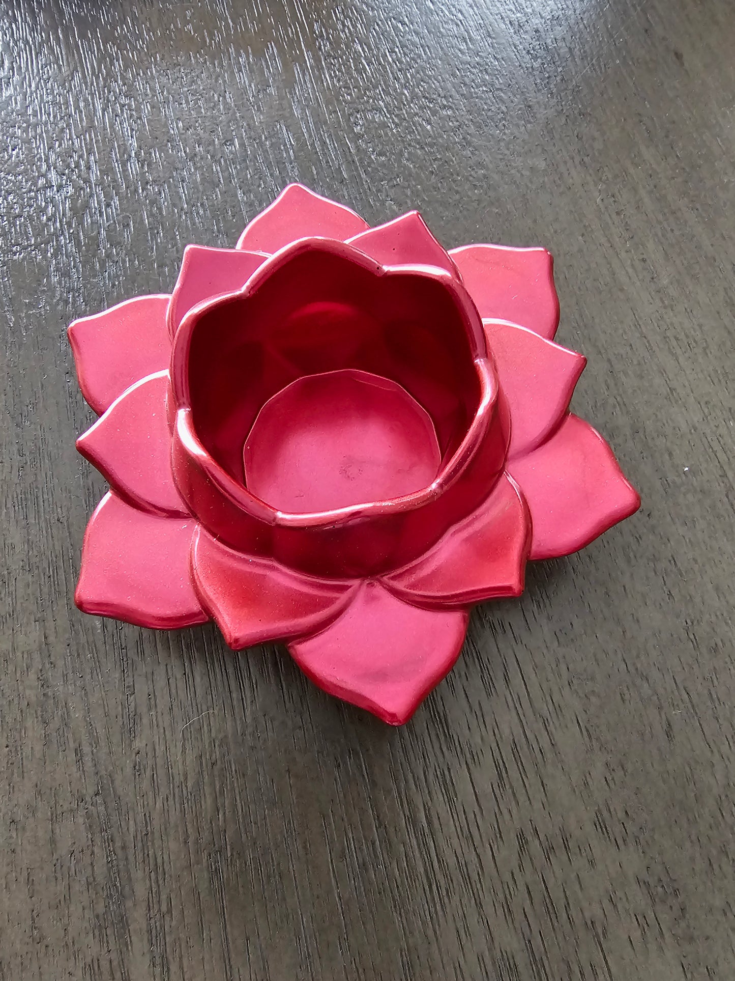 Red Lotus Candle Holder