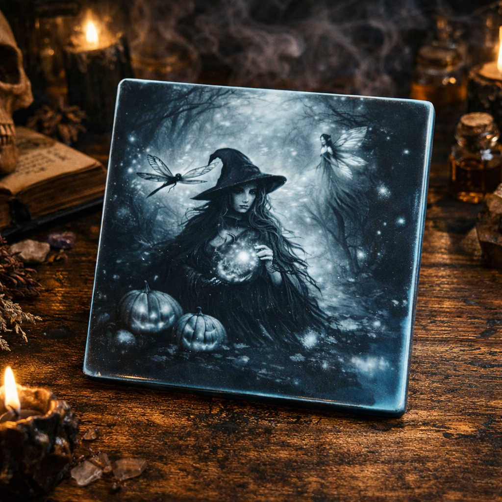 Enchanted Forest Witch Ceramic Coaster