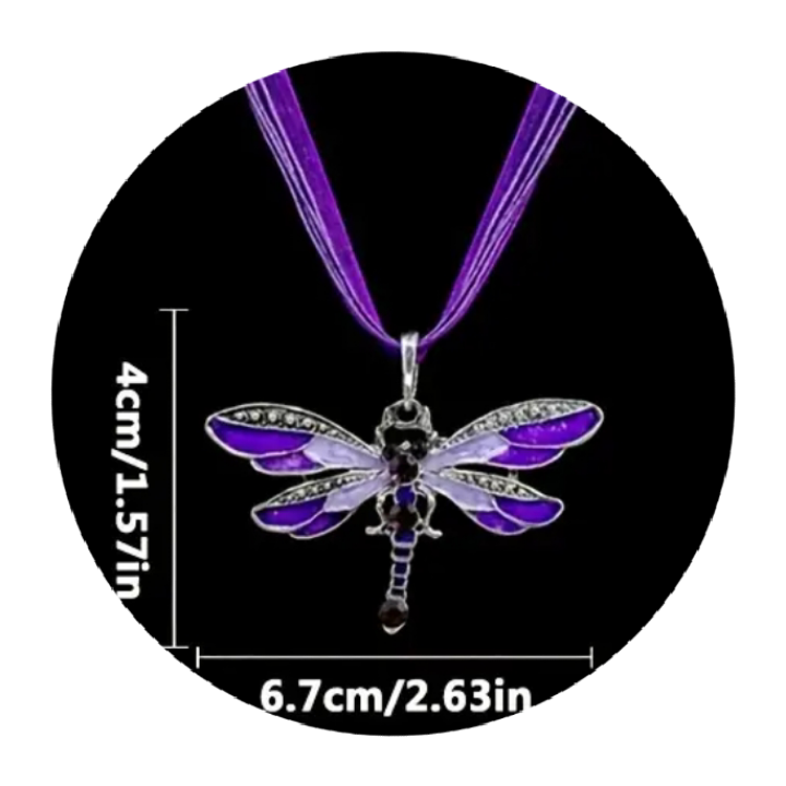 Purple Dragonfly Necklace