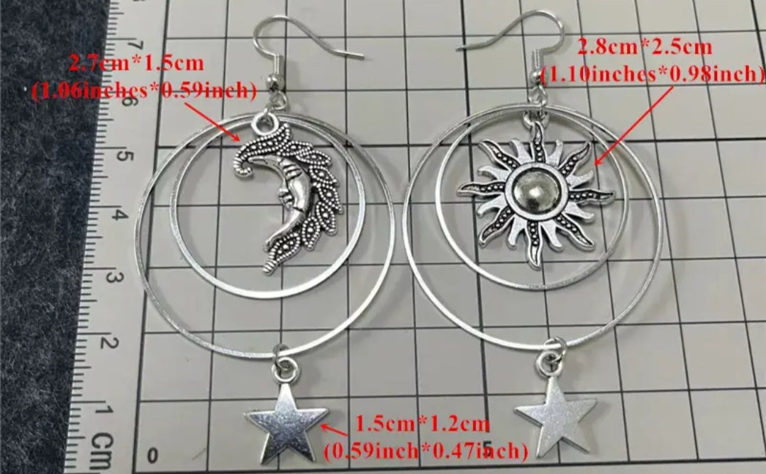 Sun and Moon earring set