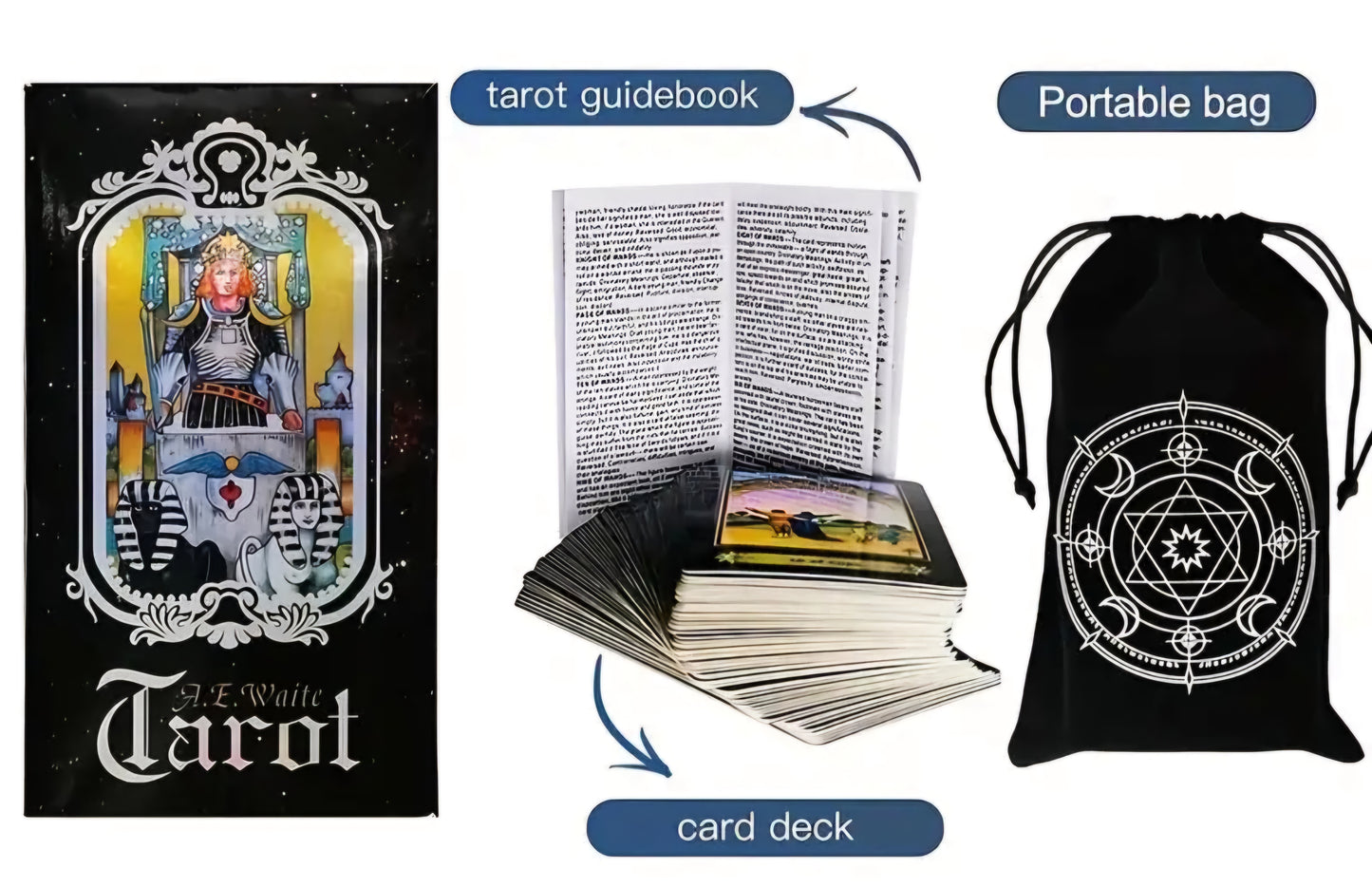 78 Card Tarot Deck with guidebook and storage bag