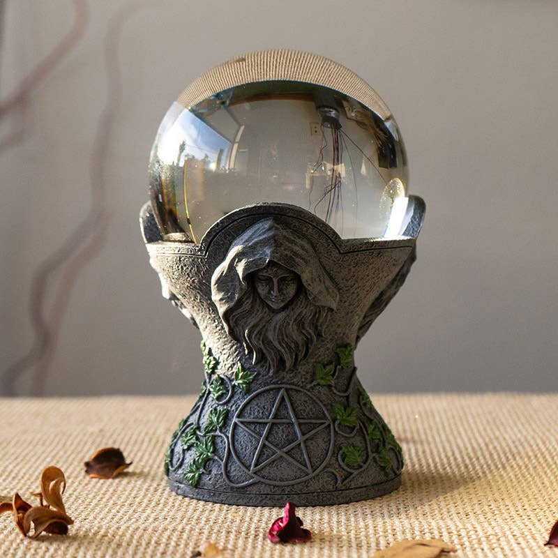 Mother, Maiden and Crone Crystal Ball Stand C/8