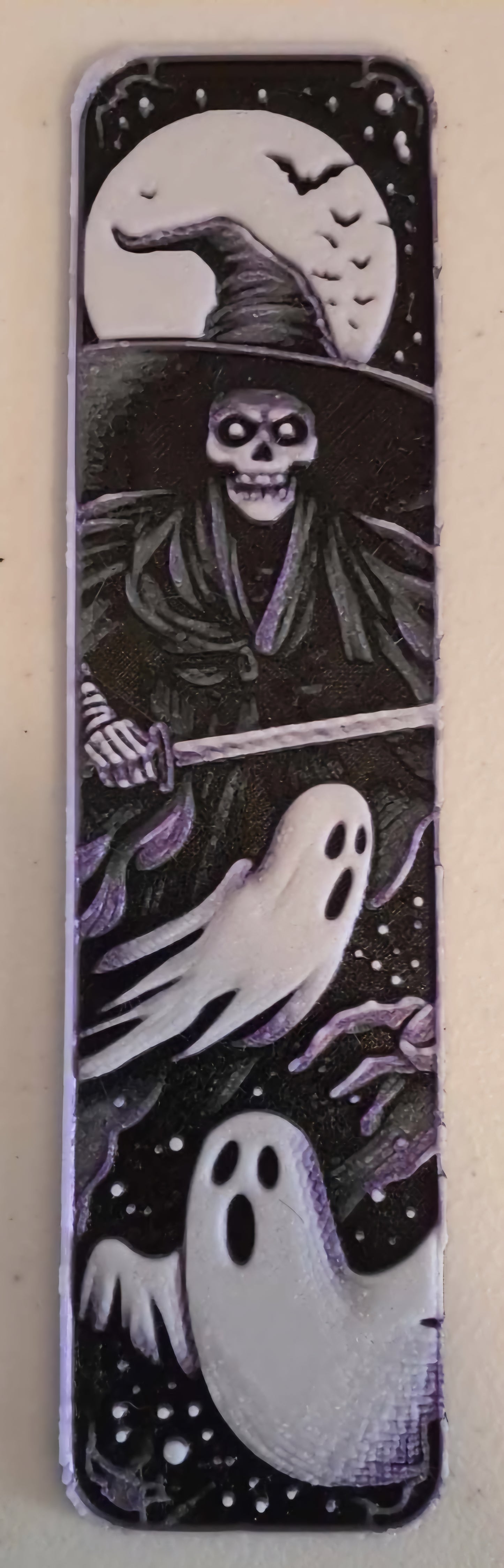 3D Printed Skull and Ghosts Bookmark