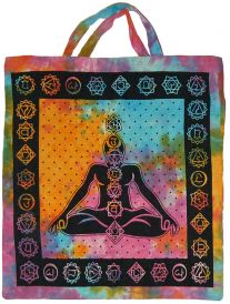 7 Chakras, Tie Die Tote Bag