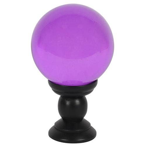 Large purple crystal ball on stand