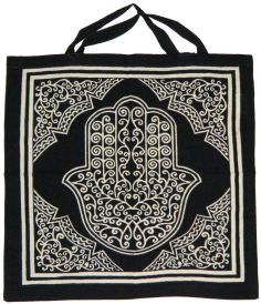 Hamsa Hand, White Tote Bag