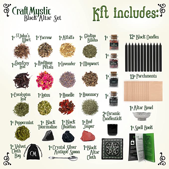 Witchcraft Black Altar Set for Beginners