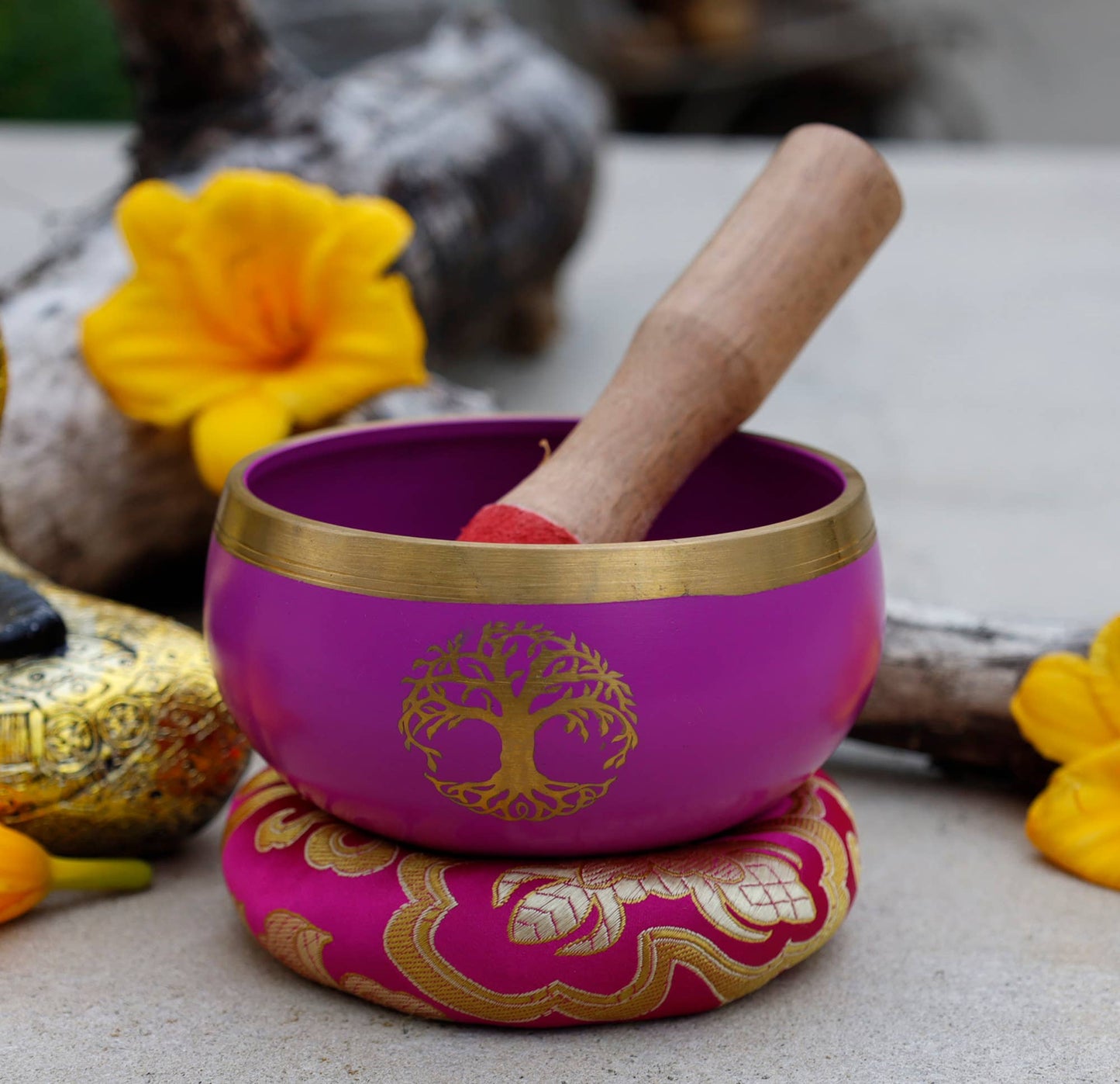 Singing Bowl Complete Set ~ Tree Of Life ~ Medium Size