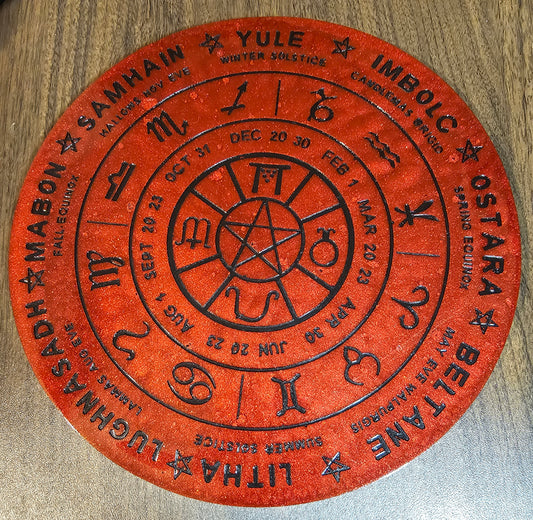 Red and black Witches Wheel