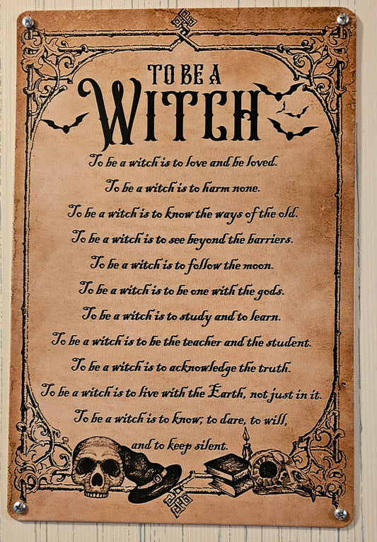 To Be A Witch Metal Sign