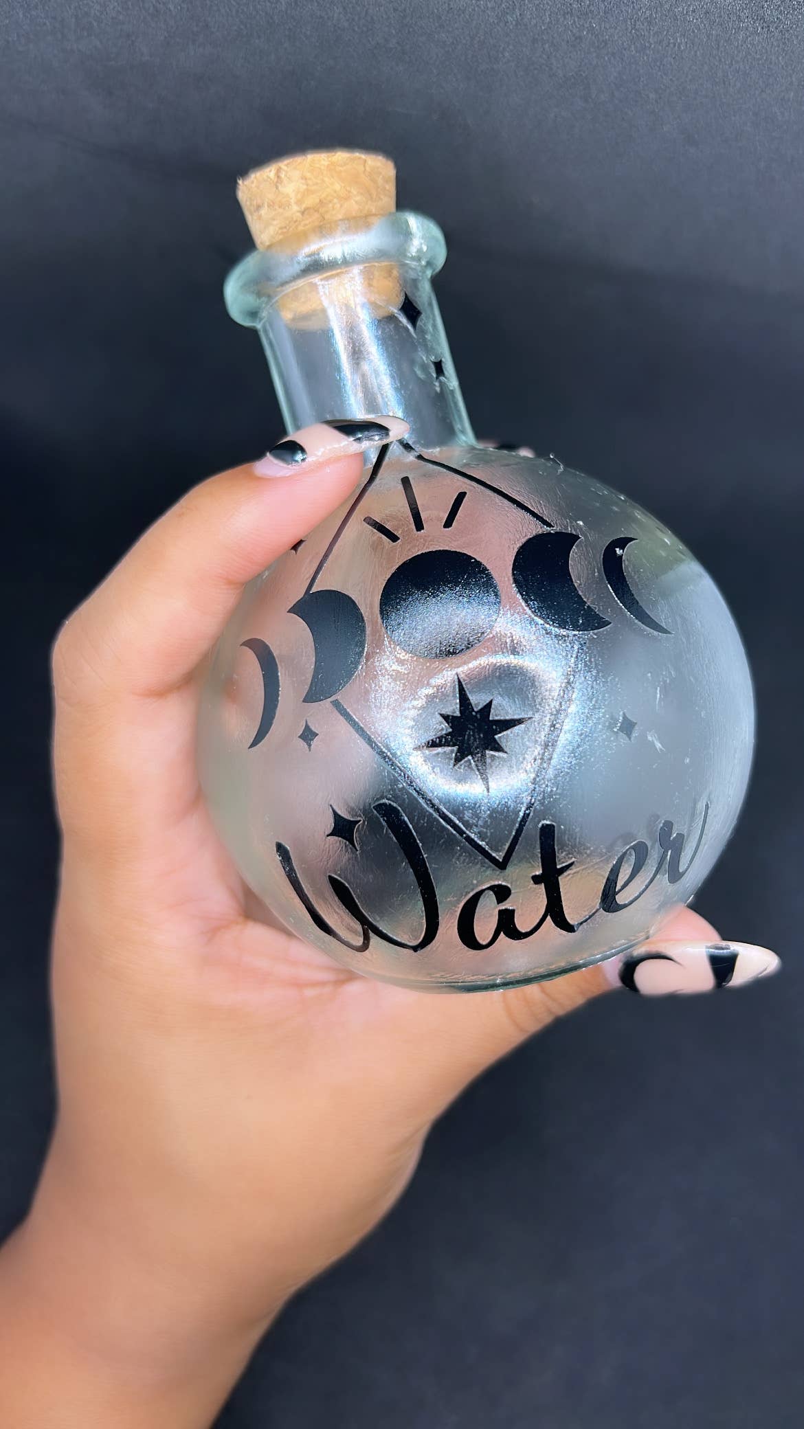 Moon Water Jar, Full Moon Ritual, Moon Phase Glass Bottle