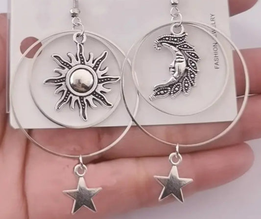 Sun and Moon earring set
