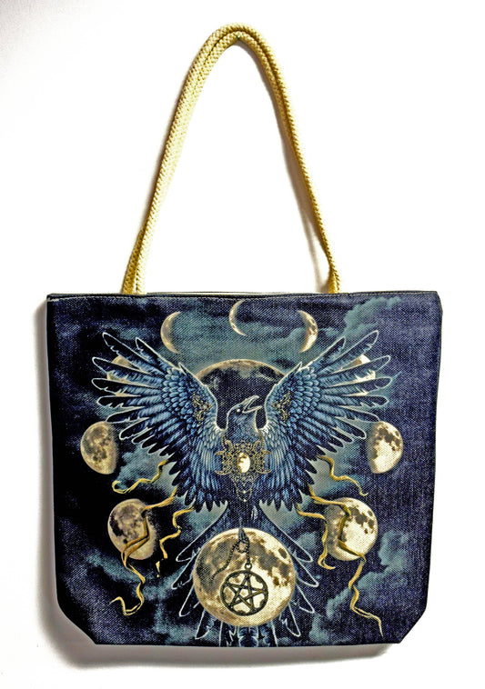 Sinister Wings Techno Jute Tote Bag