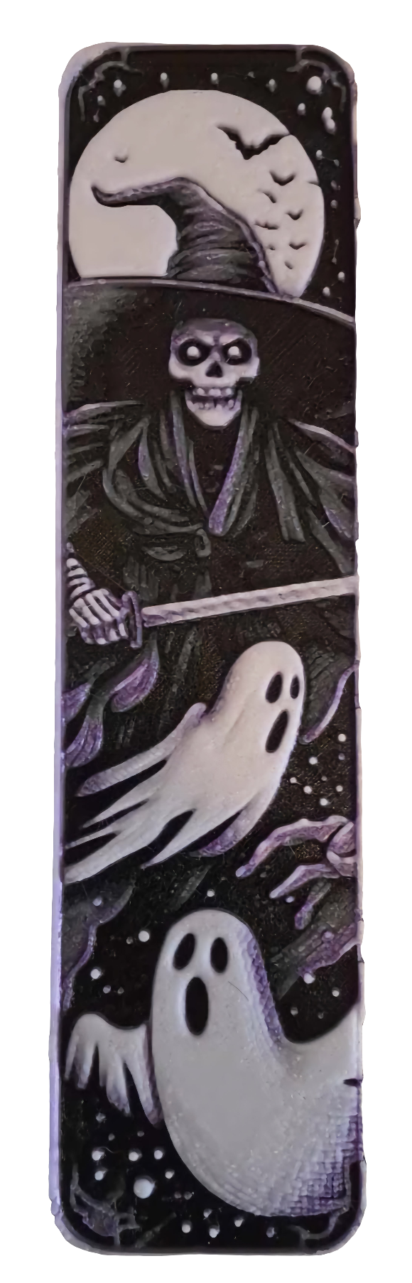 3D Printed Skull and Ghosts Bookmark