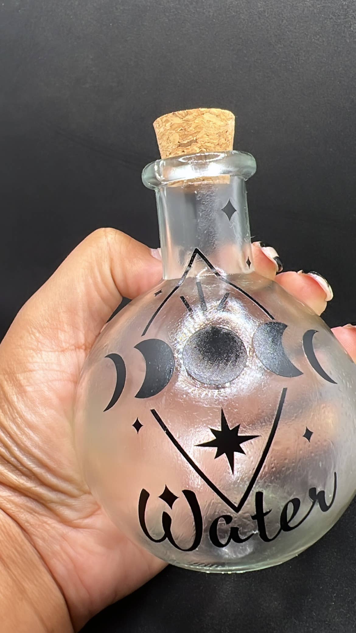 Moon Water Jar, Full Moon Ritual, Moon Phase Glass Bottle