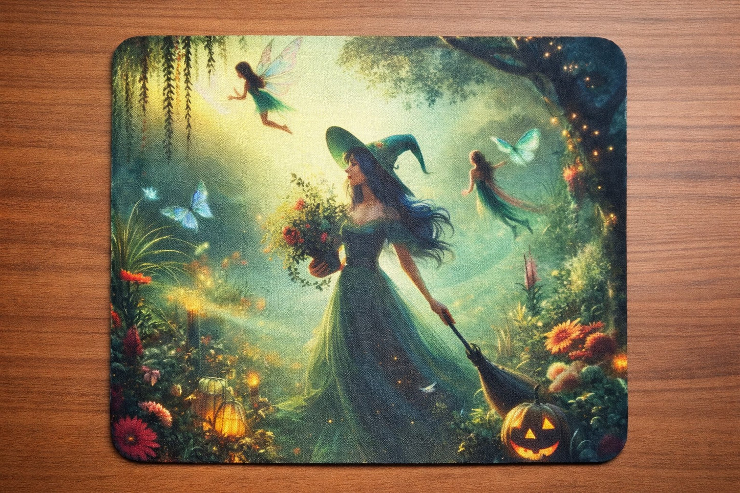 Enchanted Witch & Fairies Sublimated Mouse Pad