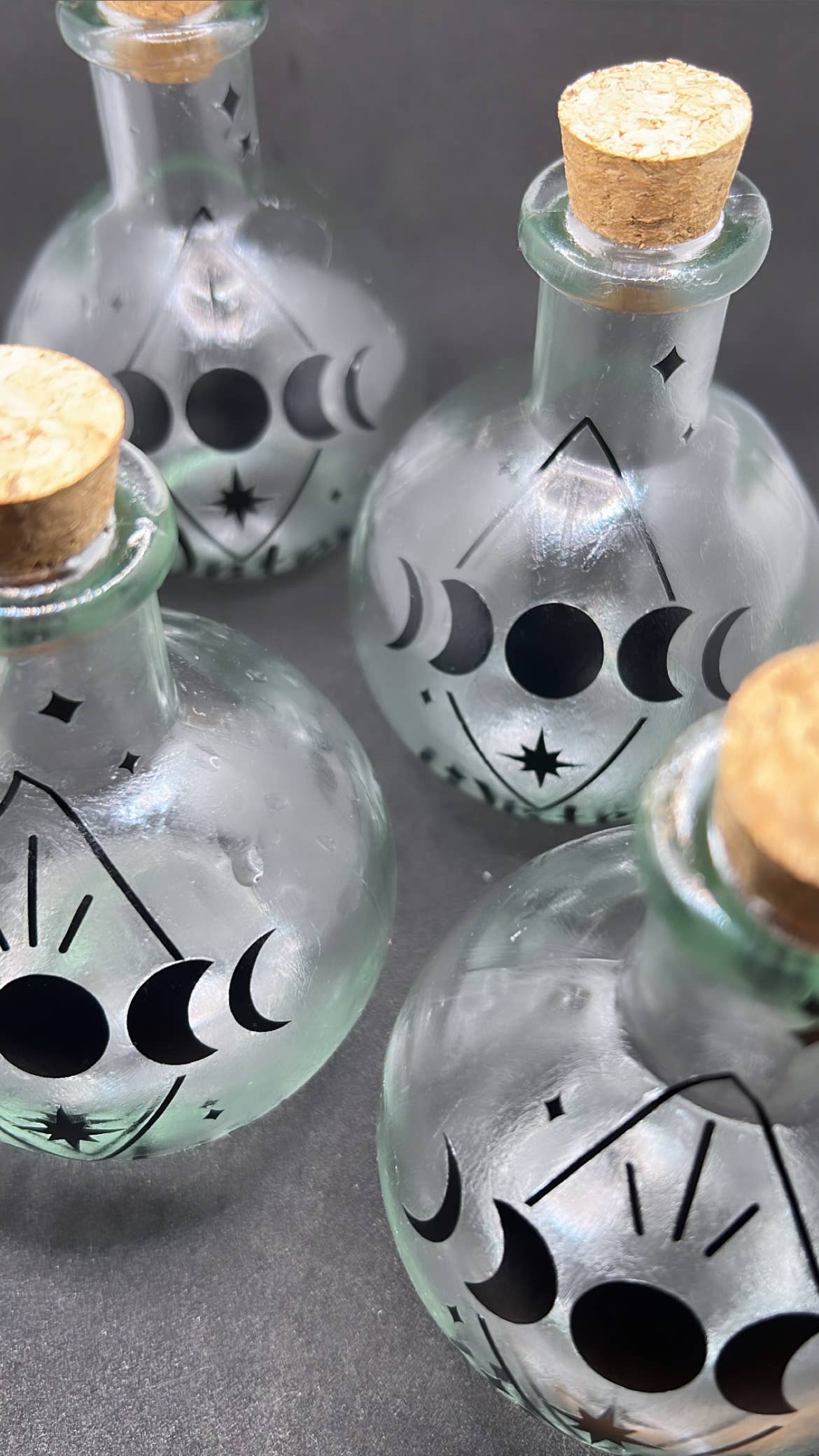 Moon Water Jar, Full Moon Ritual, Moon Phase Glass Bottle