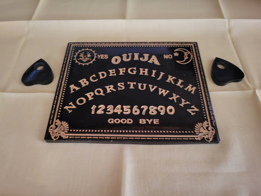 Resin handmade Ouija board and planchette set