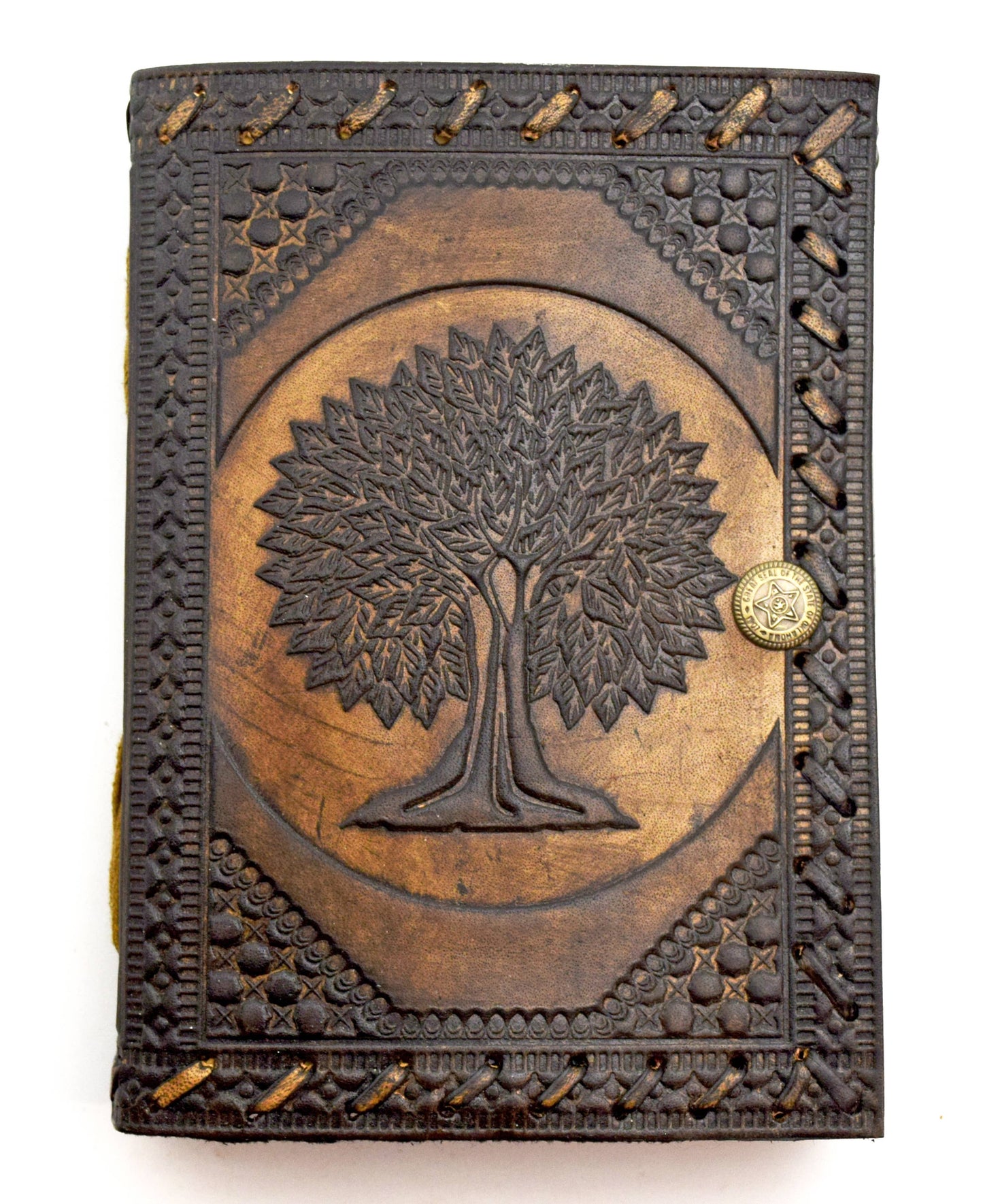 5 x 7 Tree of Life Leather Embossed Journal with Snap Closur