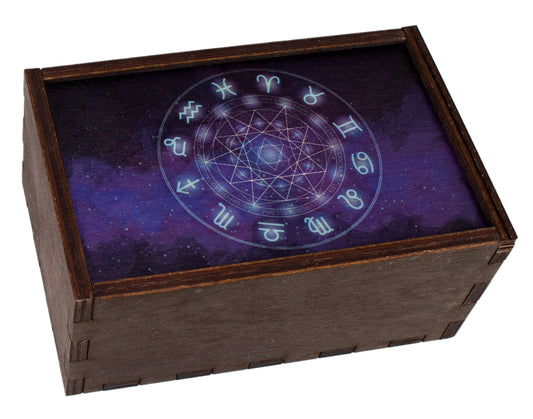 Zodiac Full Color Tarot Card/Stash Box 4"x6"