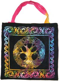 Mandala Tree of Life, Tie Dye Tote Bag