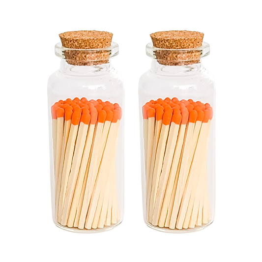 Orange Matches in Medium Corked Vial
