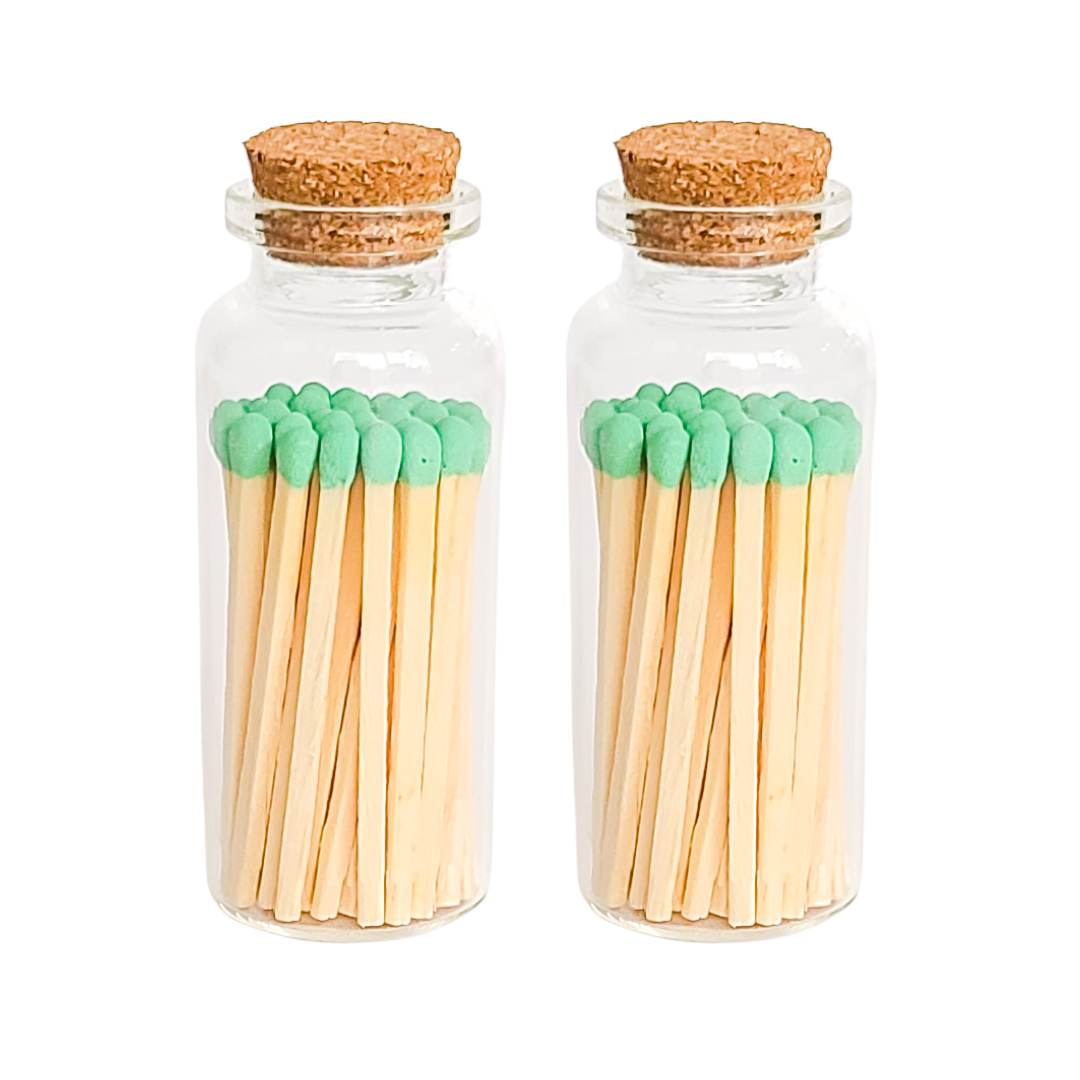 Mint Matches in Medium Corked Vial