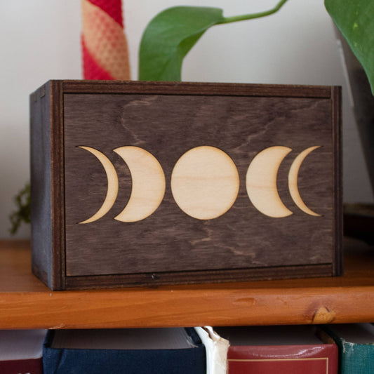 Moon Phases Inlay Tarot Card/Stash Box