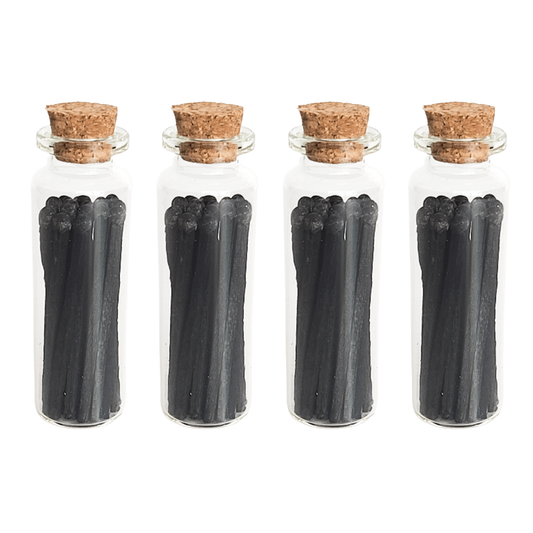 All Black Matches in Small Corked Vial